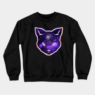 Cosmos iridescent milky way space cat Crewneck Sweatshirt